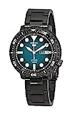 Seiko 5 Sports 100m Automatic 'Bottle Cap' Steel Black Ip Turquoise Dial Watch SRPC65K1