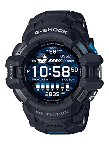 Casio Men’s G-Shock Move Pro, Digital Smartwatch, GPS and Multiple sensors + Heart Rate Monitor + Multisport Training Data. Quartz Solar Powered with Black Resin Strap (Model: GSW-H1000-1CR)