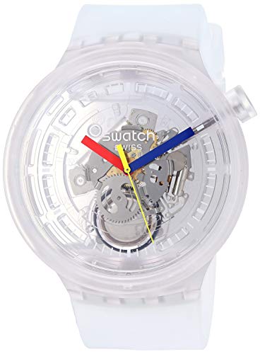 Swatch Big Bold Quartz Silicone Strap, Transparent, 25 Casual Watch (Model: SO27E100)