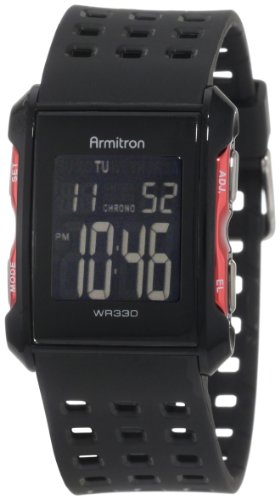 Armitron Sport Men's 408177RED Chronograph Black and Red Digital Watch