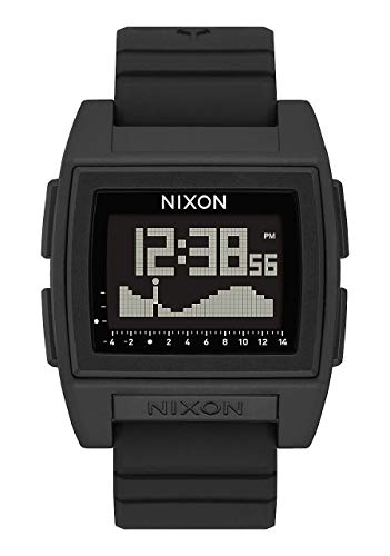 NIXON Base Tide Pro A1212 - Black - 100m Water Resistant Men's Digital Surf Watch (42mm Watch Face, 24mm Pu/Rubber/Silicone Band)