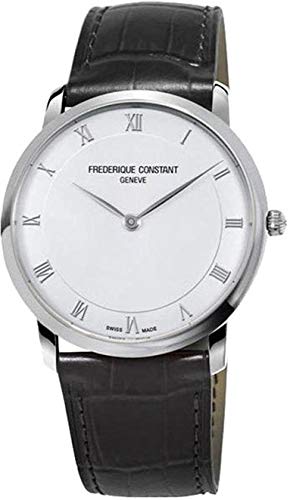 Frederique Constant Slimline Silver Dial Leather Strap Men's Watch FC-200RS5S36
