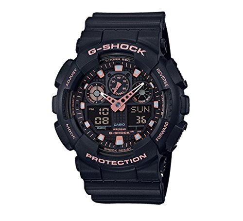 Casio G-Shock Black Rose Gold Analog Digital Watch GA100GBX-1A4