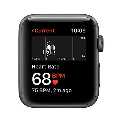 Apple Watch Series 3 (GPS, 42MM) - Space Gray Aluminum Case with Black Sport Band (Renewed)