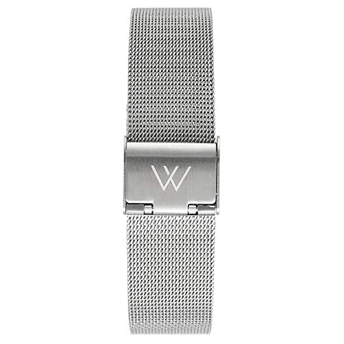 Wristology Silver Metal Mesh 16mm Watch Band - Quick Release Milanese Stainless Steel Easy Change Mens Womens Strap