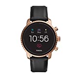 Fossil Men's Gen 4 Explorist HR Stainless Steel and Leather Touchscreen Smartwatch, Color: Rose Gold, Black (Model: FTW4017)