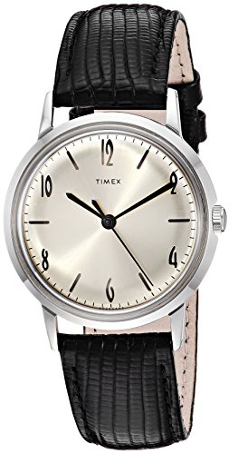 Timex Unisex Marlin Stainless Steel Hand-Wound Movement Black/Silver One Size
