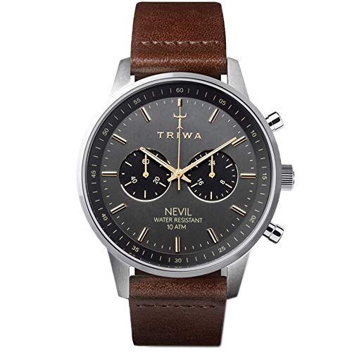 TRIWA Nevil Men’s Minimalist Watch – Chronograph Wrist Watches for Men, 42mm