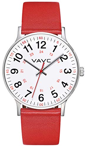 VAVC Scrub Watch for Nurses,Doctors,Students and Medical Professionals with Second Hand. Easy to Read Quartz Wrist Watch