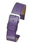 Genuine Leather Watch Band - Smooth Flat Leather Watch Strap 12mm - Purple
