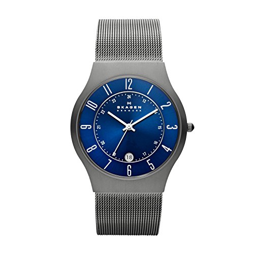 Skagen Men's Sundby Quartz Titanium and Stainless Steel Mesh Casual Watch, Color: Grey (Model: 233XLTTN)
