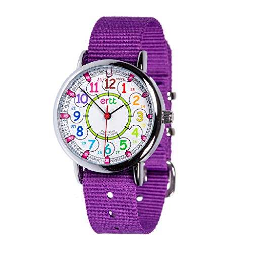 EasyRead Time Teacher Analog Learn The Time Childrens Watch Purple #ERW-COL-24