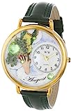 Whimsical Watches Unisex G0910008 Imitation Birthstone: August Hunter Green Leather Watch