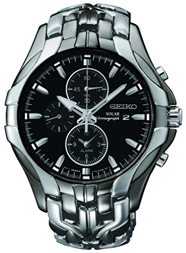 Seiko Men's SSC139 Excelsior Gunmetal and Silver-Tone Stainless Steel Solar Watch