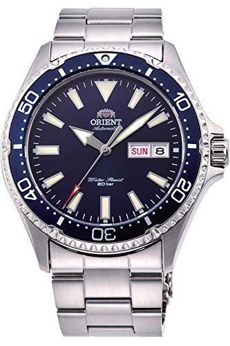 Orient RA-AA0002L Men's Kamasu Stainless Steel Blue Bezel Blue Dial Automatic Dive Watch
