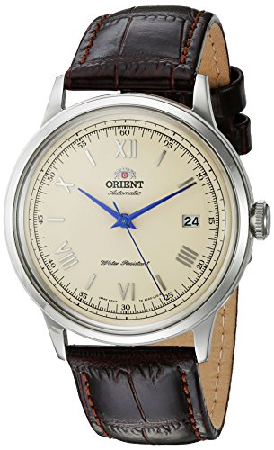 Orient Men's 2nd Gen. Bambino Ver. 2 Stainless Steel Japanese-Automatic Watch with Leather Strap, Brown, 21 (Model: FAC00009N0)