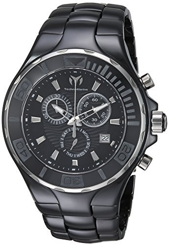 Technomarine Men's Cruise Quartz Watch with Ceramic Strap, Black, 23 (Model: TM-115318)