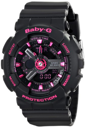 Casio Women's BA-111-1ACR Baby-G Analog-Digital Display Quartz Black Watch