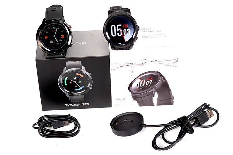 TicWatch GTX and E2 Packing and accessories